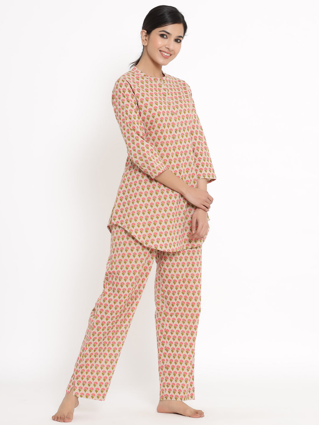 Cotton Printed Regular Top And Pyjama