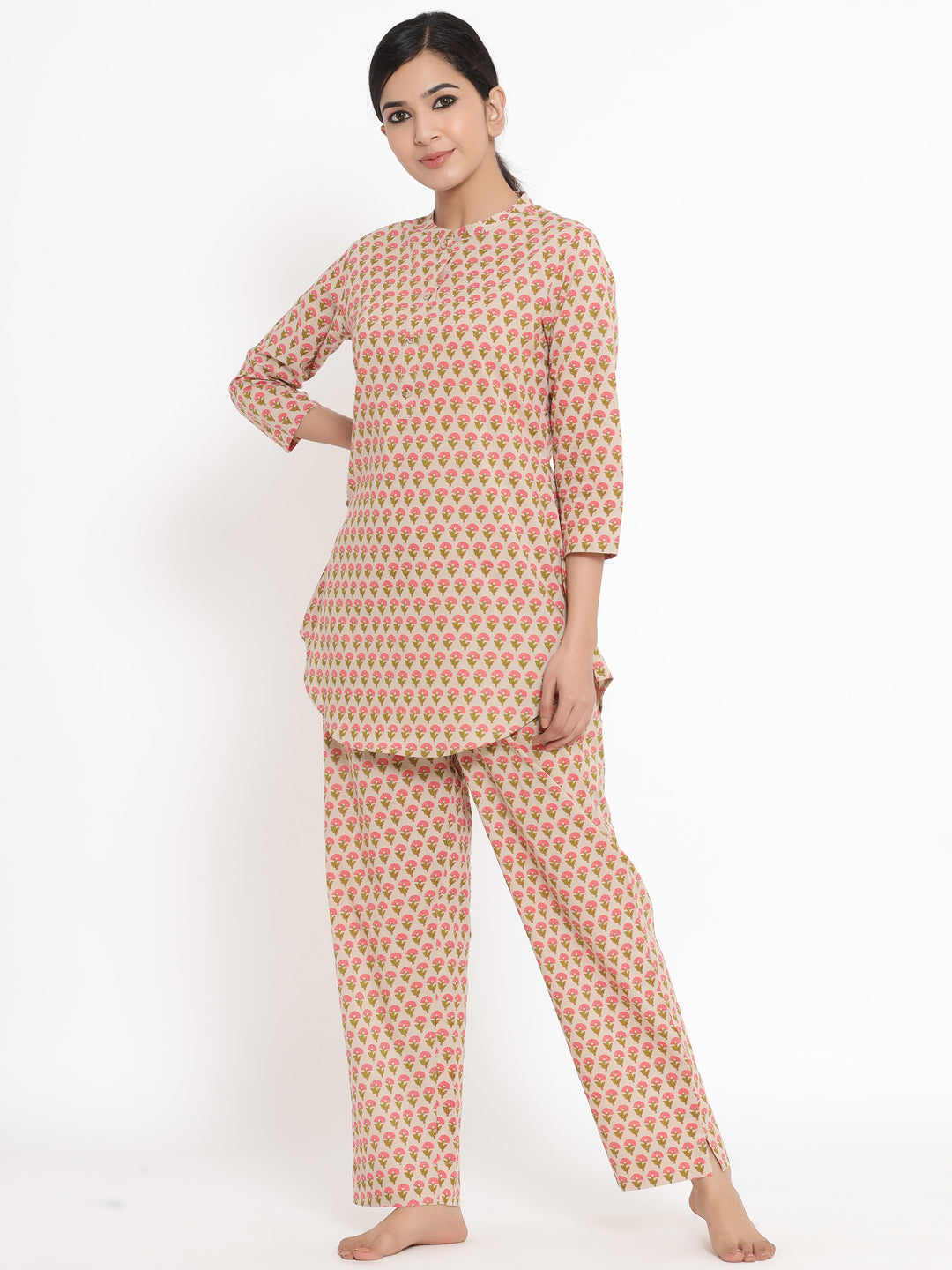 Cotton Printed Regular Top And Pyjama