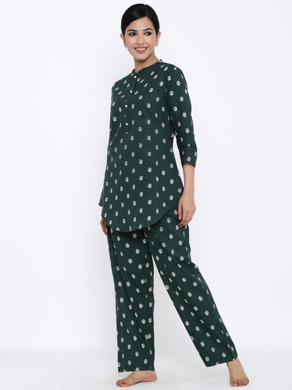 Cotton Printed Regular Top And Pyjama