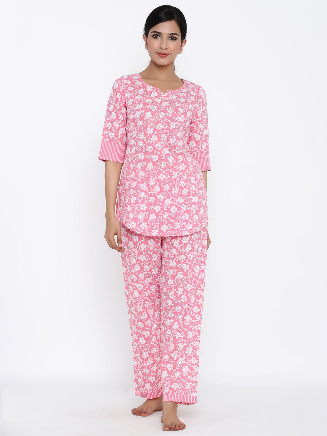 Cotton Printed Regular Top And Pyjama