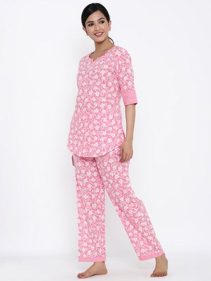 Cotton Printed Regular Top And Pyjama