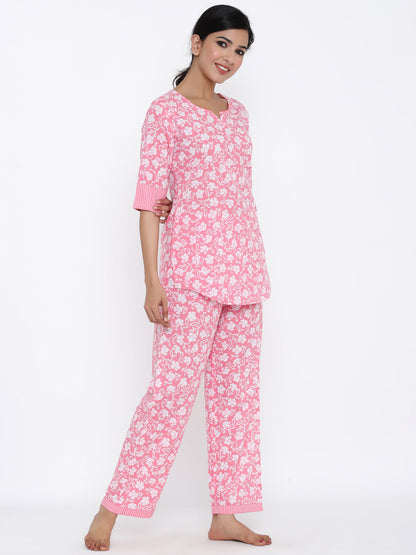 Cotton Printed Regular Top And Pyjama