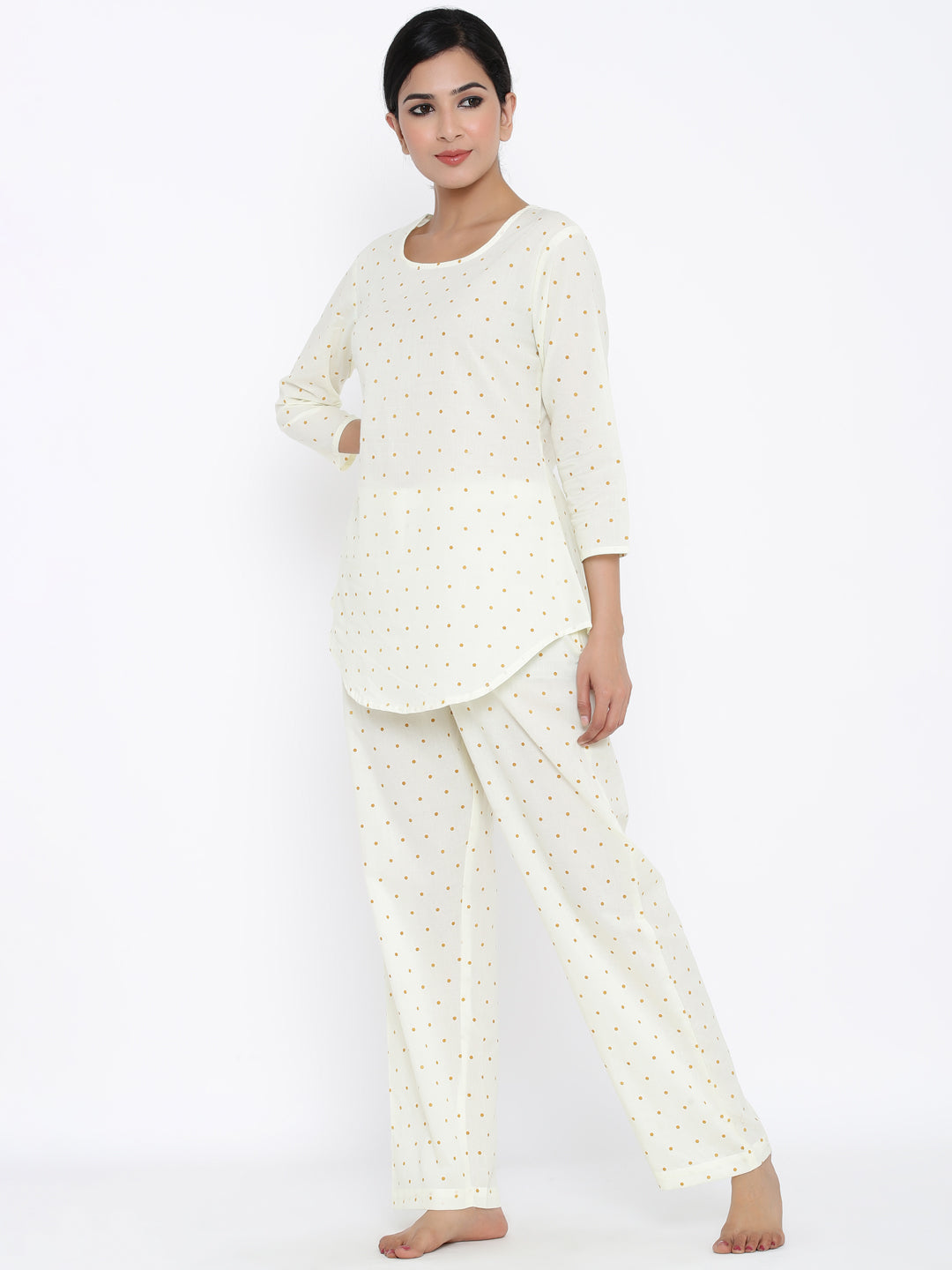 Cotton Printed Regular Top And Pyjama