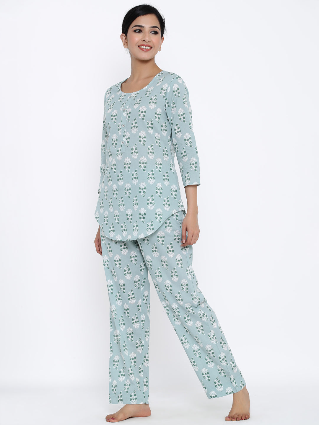 Cotton Printed Regular Top And Pyjama