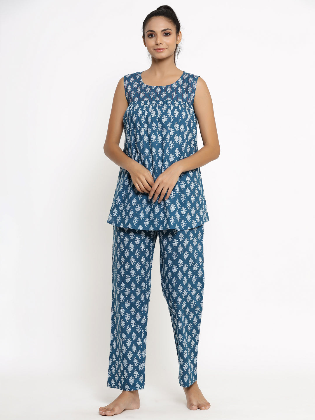 Cotton Printed Regular Top And Pyjama