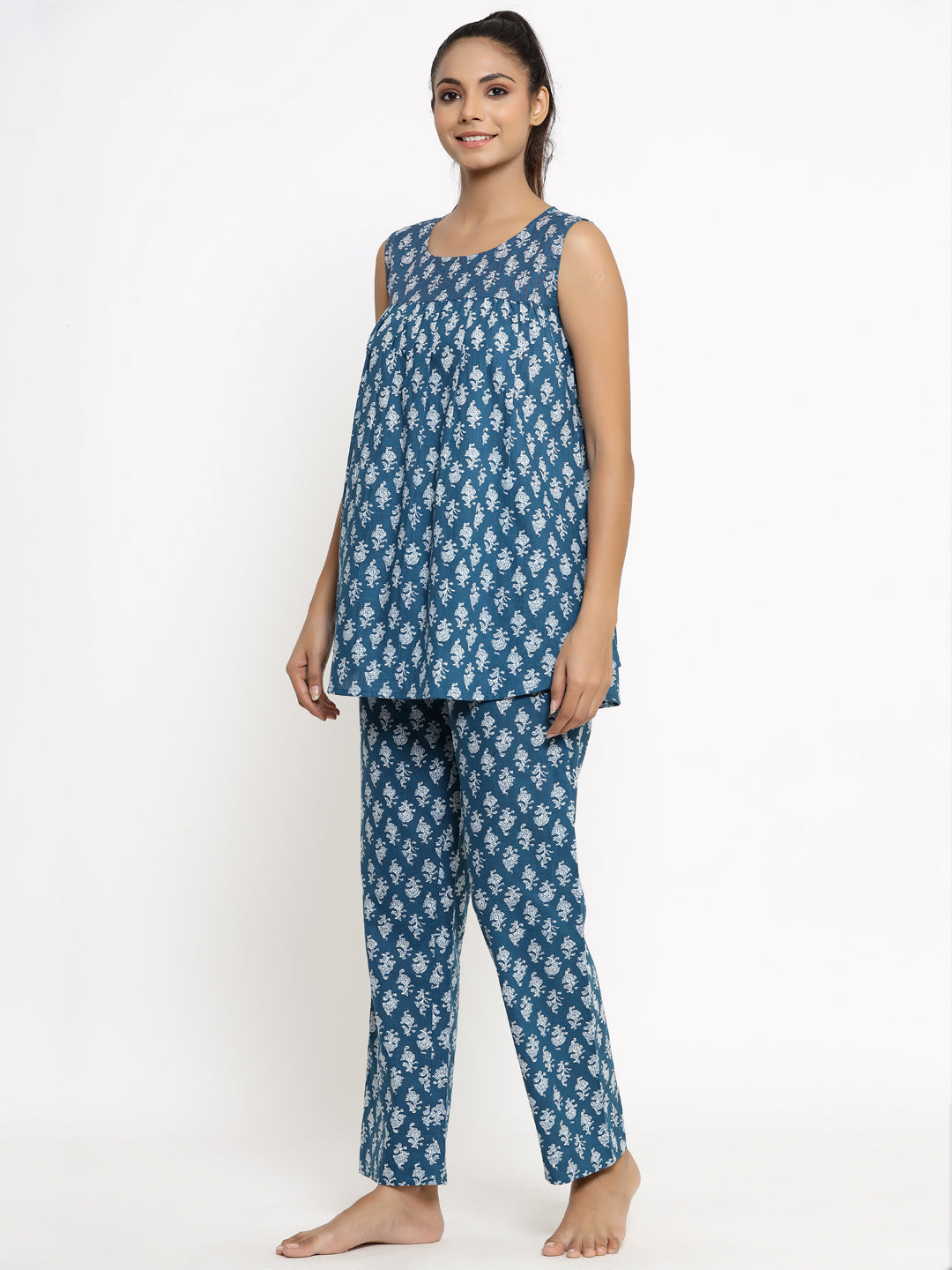 Cotton Printed Regular Top And Pyjama