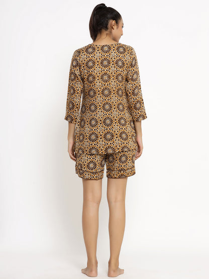 Rayon Printed Regular Top And Shorts