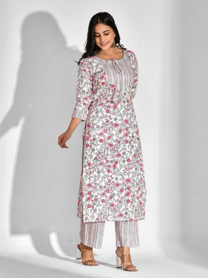 Viscose Rayon Floral Tie-up Kurta Set