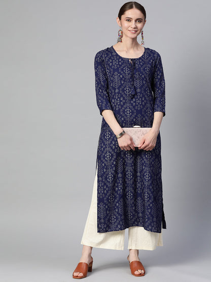 Straight Printed Viscose Rayon Kurta