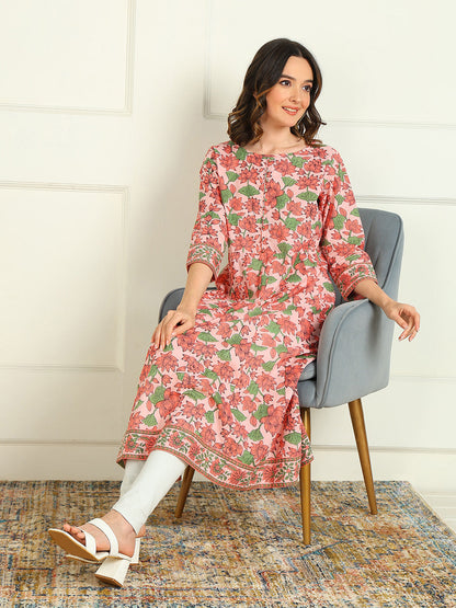 Anarkali Printed Pure Cotton Kurta