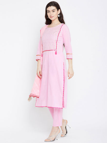 Printed Long Straight Rayon Kurta Set With Dupatta