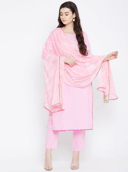 Printed Long Straight Rayon Kurta Set With Dupatta