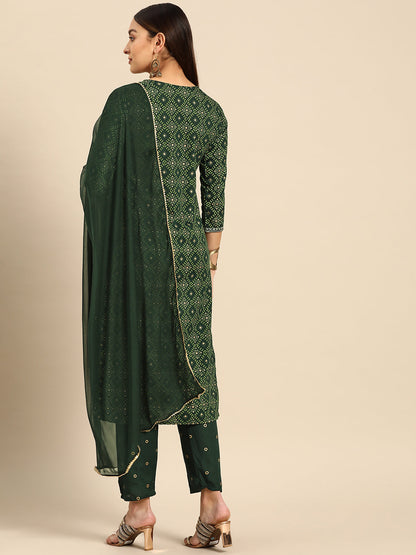 Embroidered Long Straight Rayon kurta Set