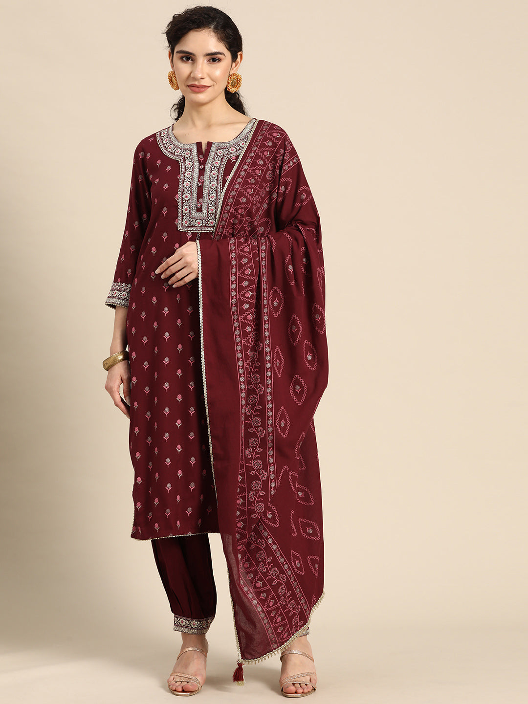 Embroidered Long Straight Rayon kurta Set – Trendphoria