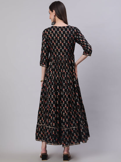 Rayon Embroidered Front slit  3/4 Sleeves Calf Kurta