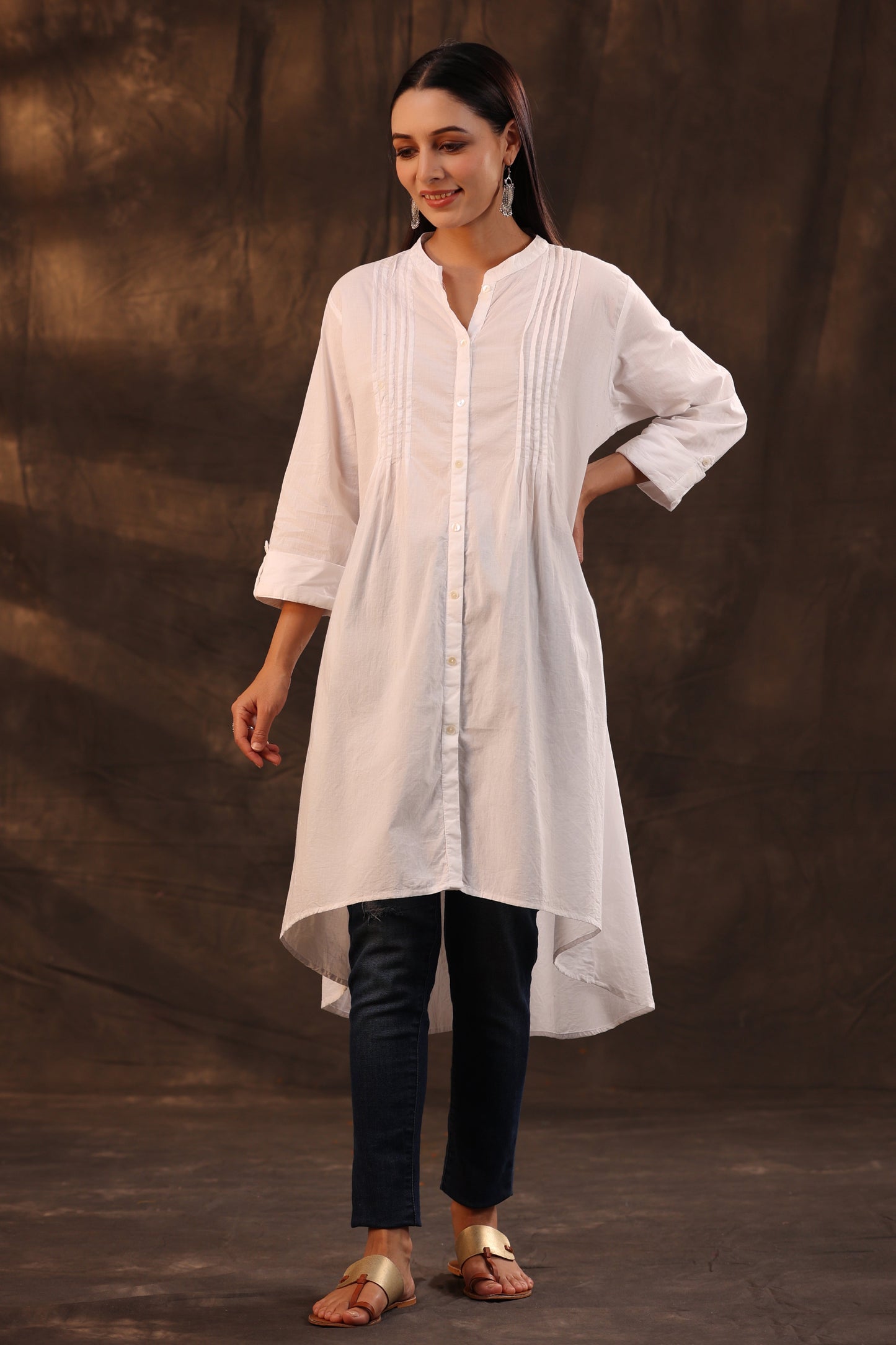 White Cambric High-Low Tunic