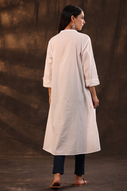 White Cambric High-Low Tunic