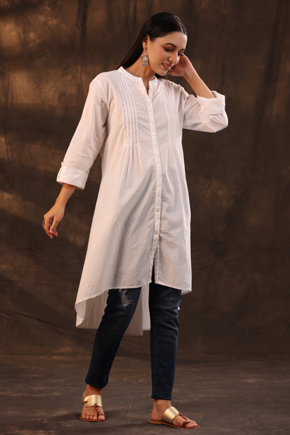 White Cambric High-Low Tunic