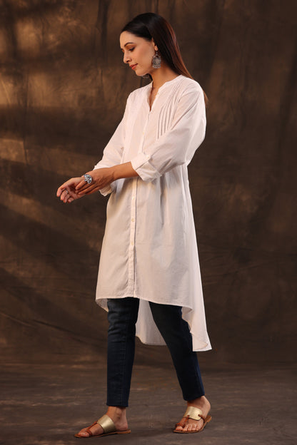 White Cambric High-Low Tunic