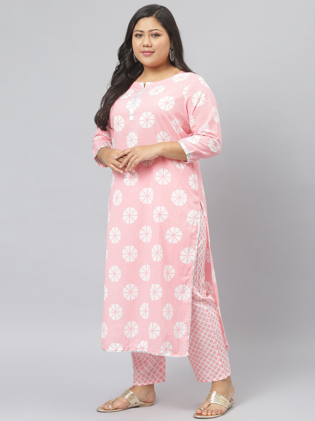 Women Printed Cotton Straight Kurta Pant Dupatta Set